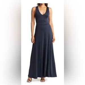 Geneva v neck sleeveless dress navy blue Nordstrom rack